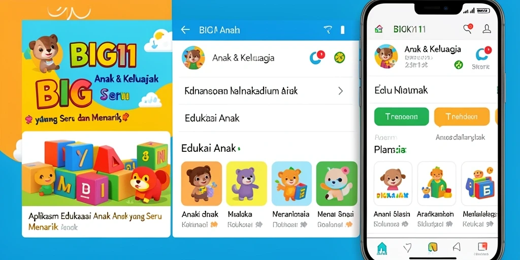 Tampilan antarmuka BIG11 yang ceria dan edukatif.