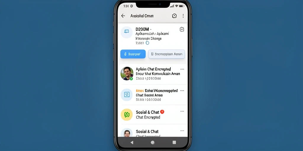 Antarmuka D200M menunjukkan fitur chat yang aman dan mudah digunakan.