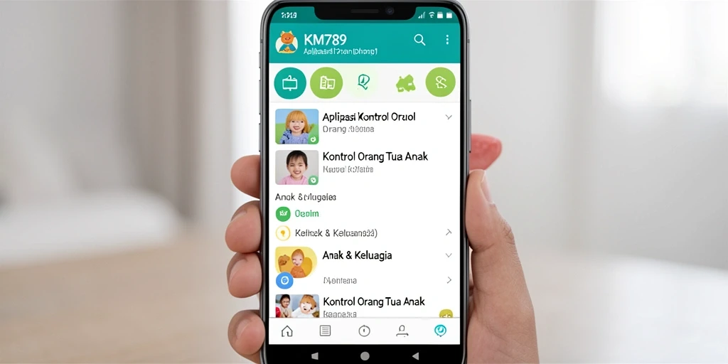 Screenshot antarmuka KM789 yang intuitif dan berfungsi sebagai kontrol orang tua.