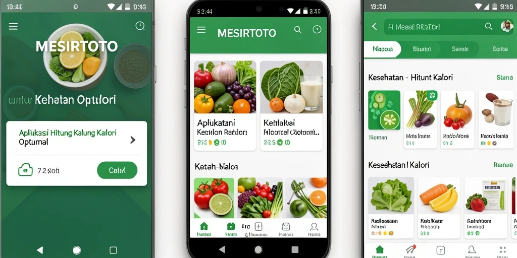 Tampilan antarmuka MESIRTOTO untuk menghitung kalori sehari-hari.