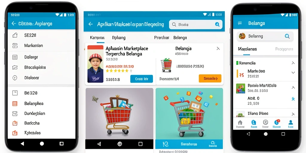 Screenshot aplikasi SE328 menunjukkan antarmuka Marketplace yang sederhana dan mudah digunakan.