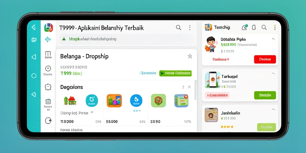 Antarmuka aplikasi T9999 yang ramah pengguna untuk dropshipping.