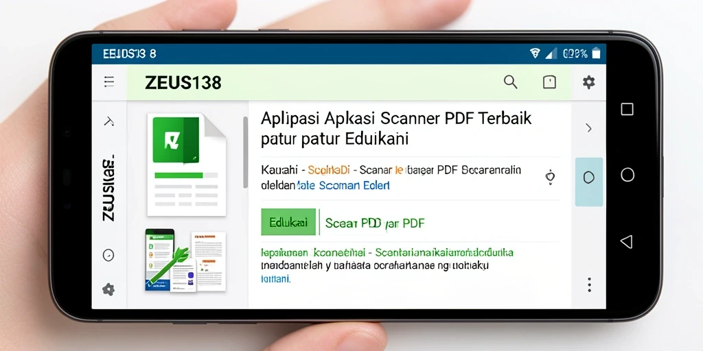 Antarmuka ZEUS138 menampilkan fitur pemindaian PDF yang intuitif dan sederhana.